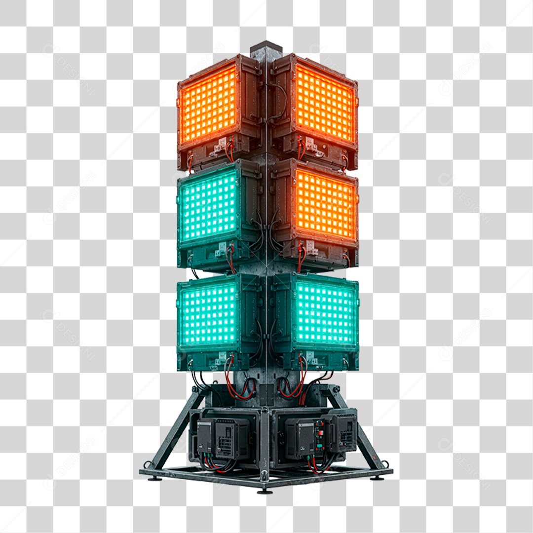 Estrutura Metálica com Leds PNG Transparente