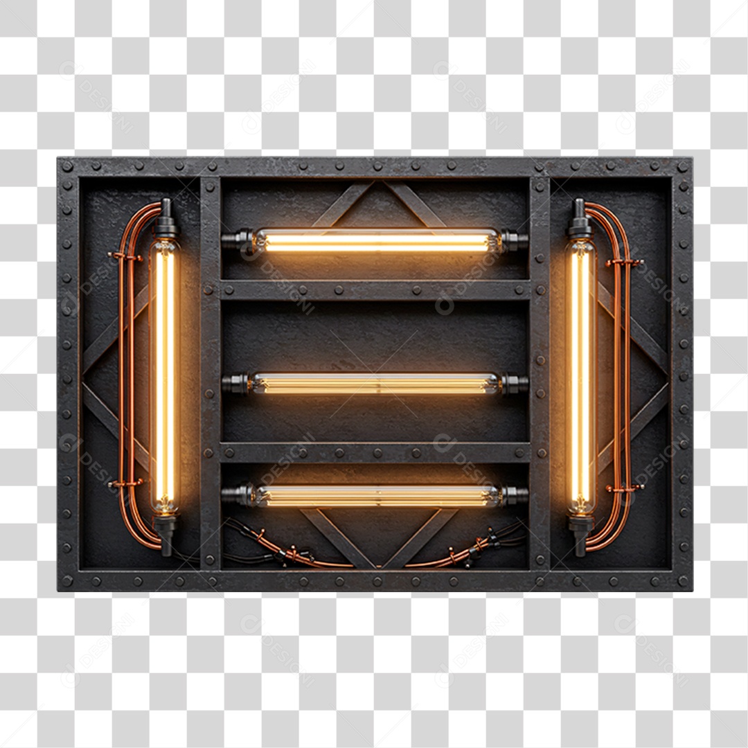 Estrutura Metálica com Leds PNG Transparente