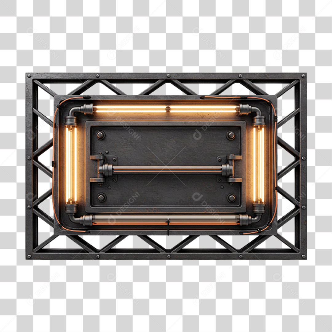 Estrutura Metálica com Leds PNG Transparente