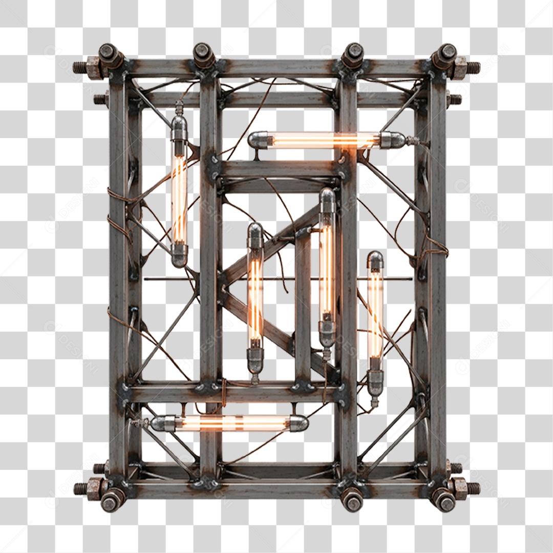 Estrutura Metálica com Leds PNG Transparente