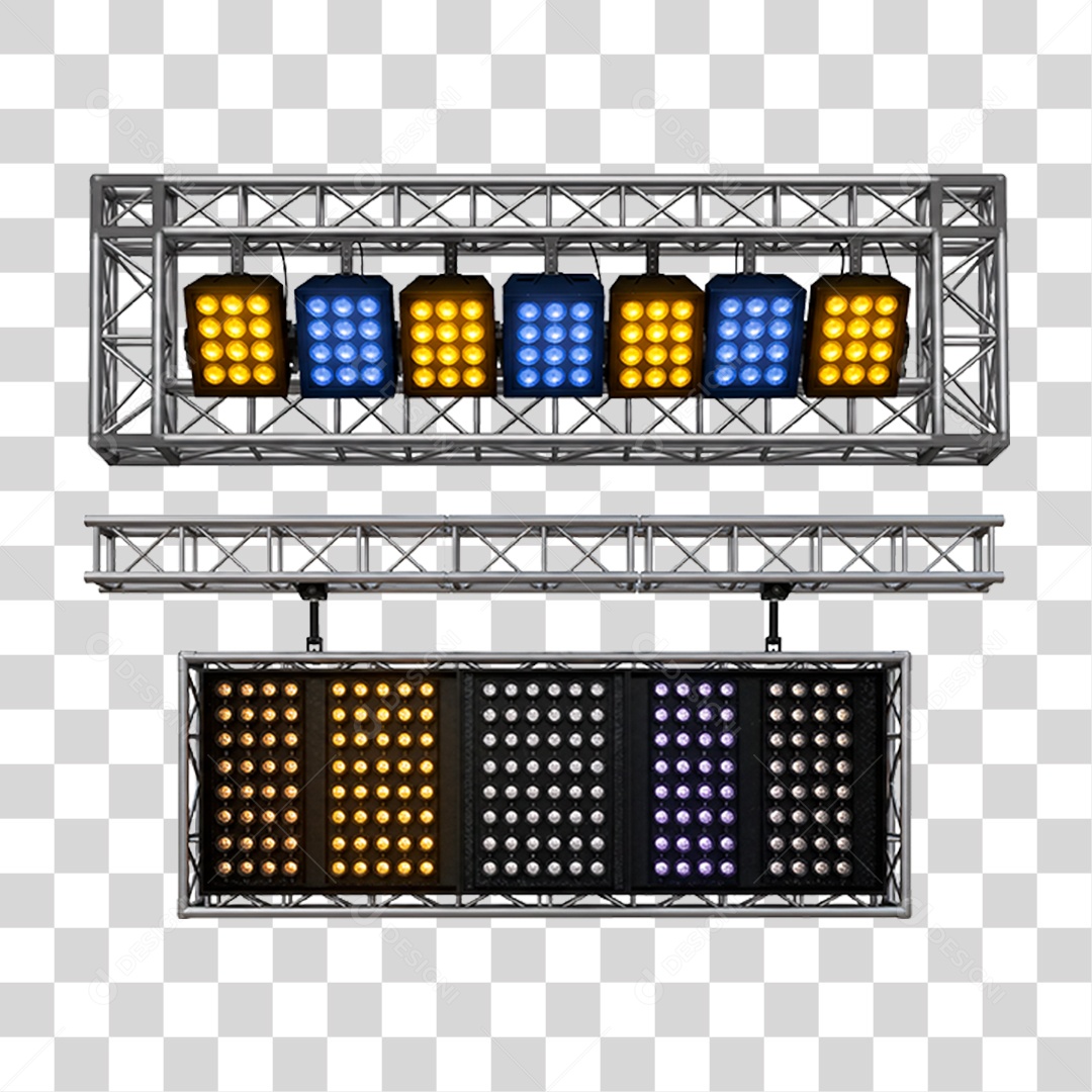 Estrutura Metálica com Leds PNG Transparente