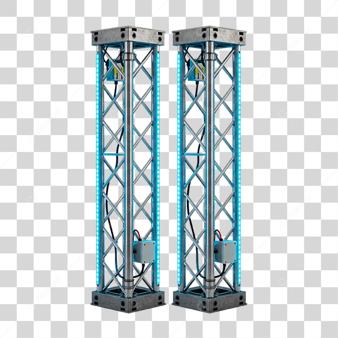 Estruturas Metálica com Leds PNG Transparente