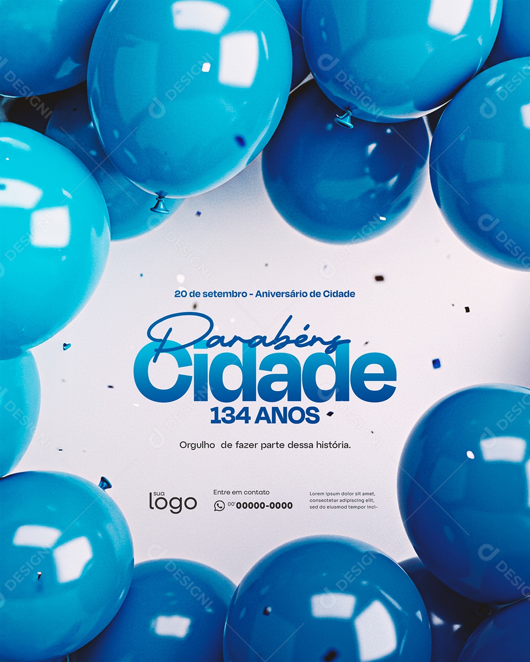 Aniversário de Cidade Parabéns Social Media PSD Editável