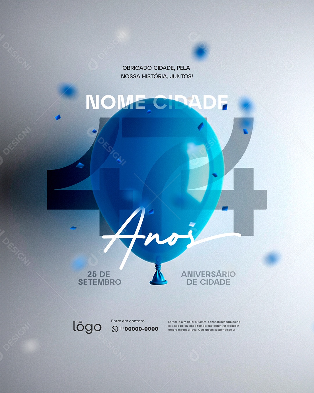 Aniversário de Cidade Parabéns Social Media PSD Editável