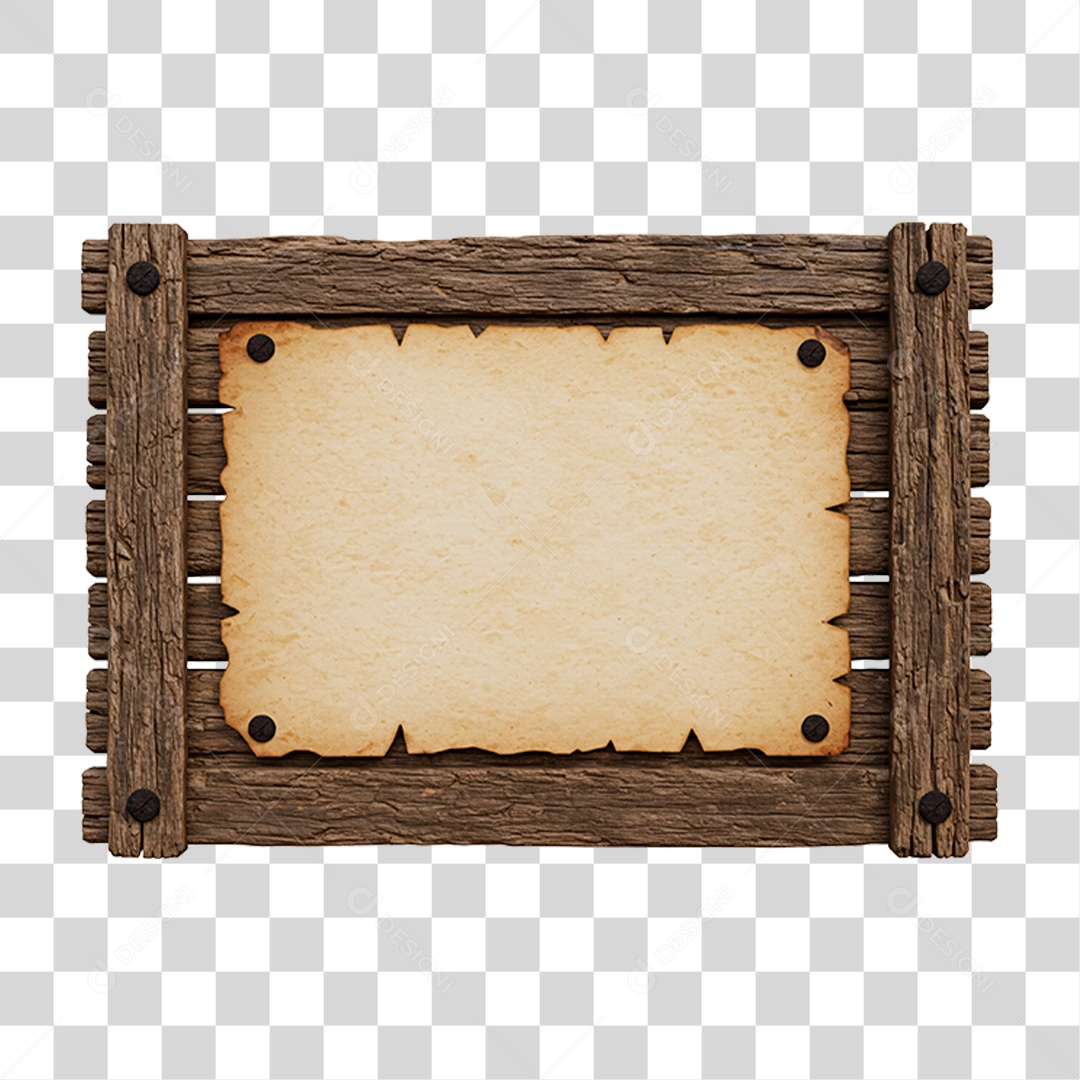 Placa de Madeira PNG Transparente