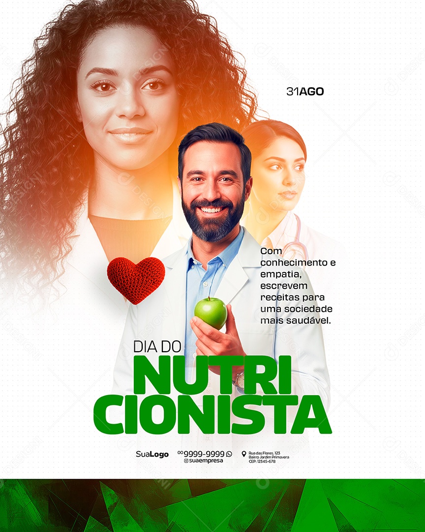Dia do Nutricionista 31 De Agosto Social Media PSD Editável