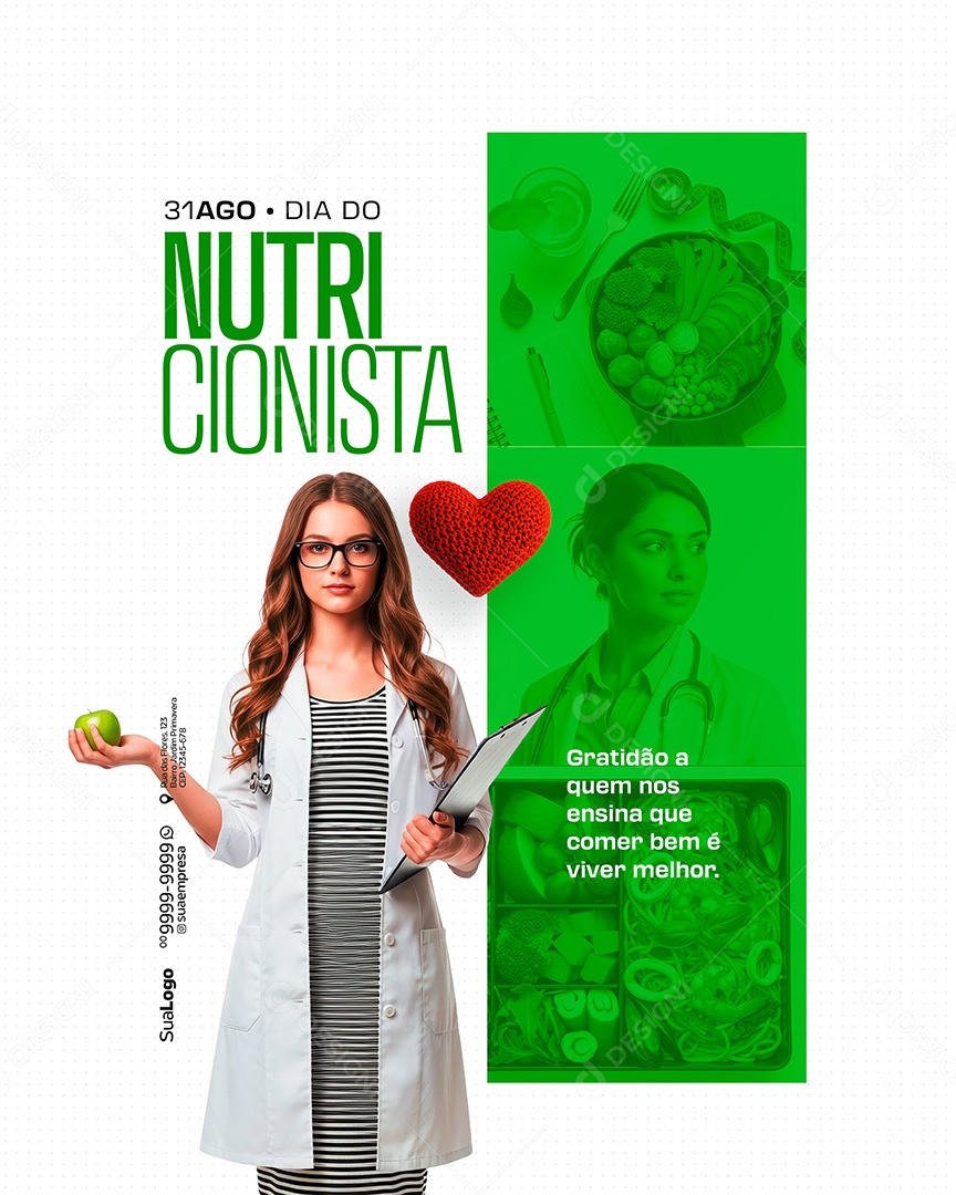 Dia do Nutricionista 31 De Agosto Social Media PSD Editável