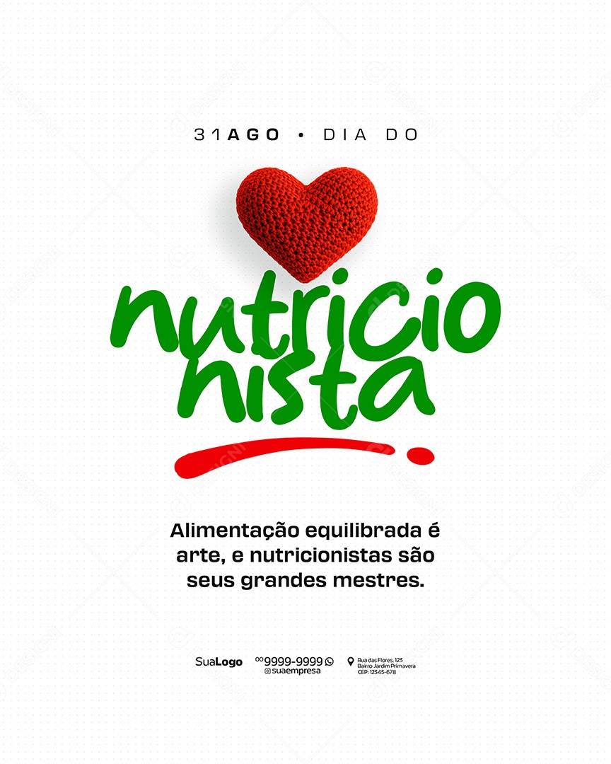 Dia do Nutricionista 31 De Agosto Social Media PSD Editável