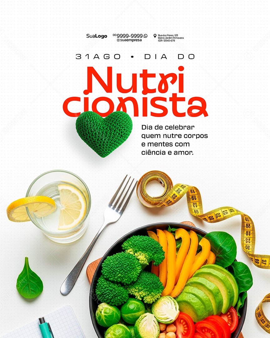 Dia do Nutricionista 31 De Agosto Social Media PSD Editável
