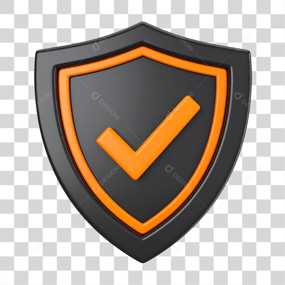 Elemento 3D Escudo PNG Transparente