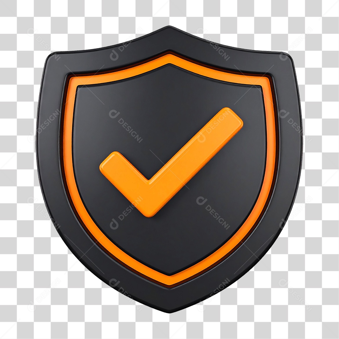 Elemento 3D Escudo PNG Transparente