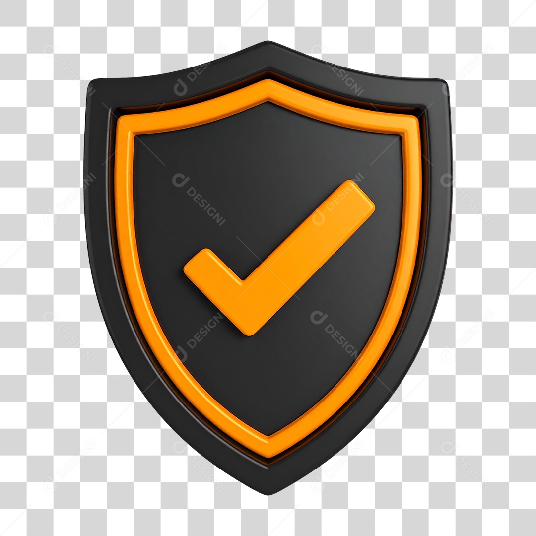 Elemento 3D Escudo PNG Transparente