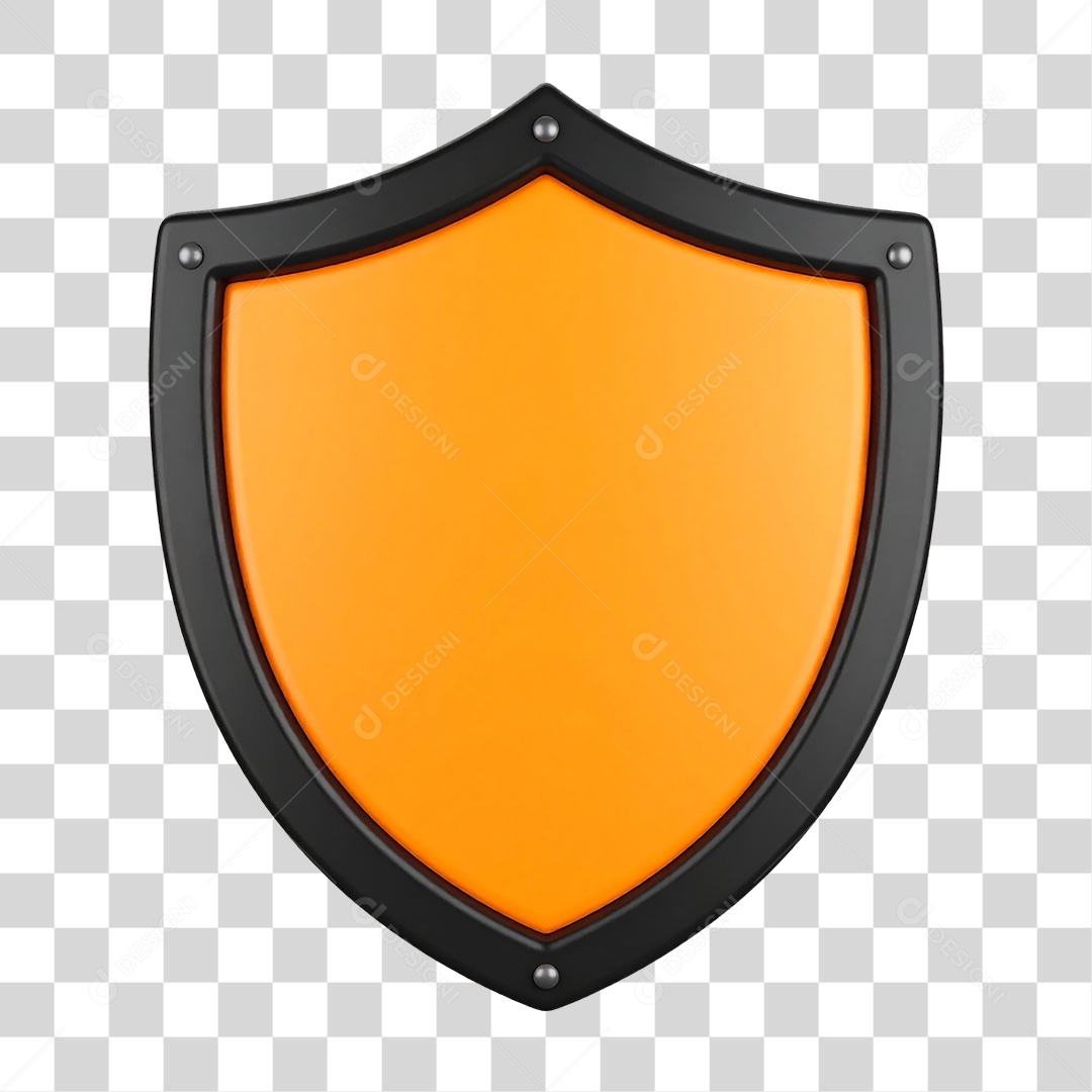 Elemento 3D Escudo PNG Transparente
