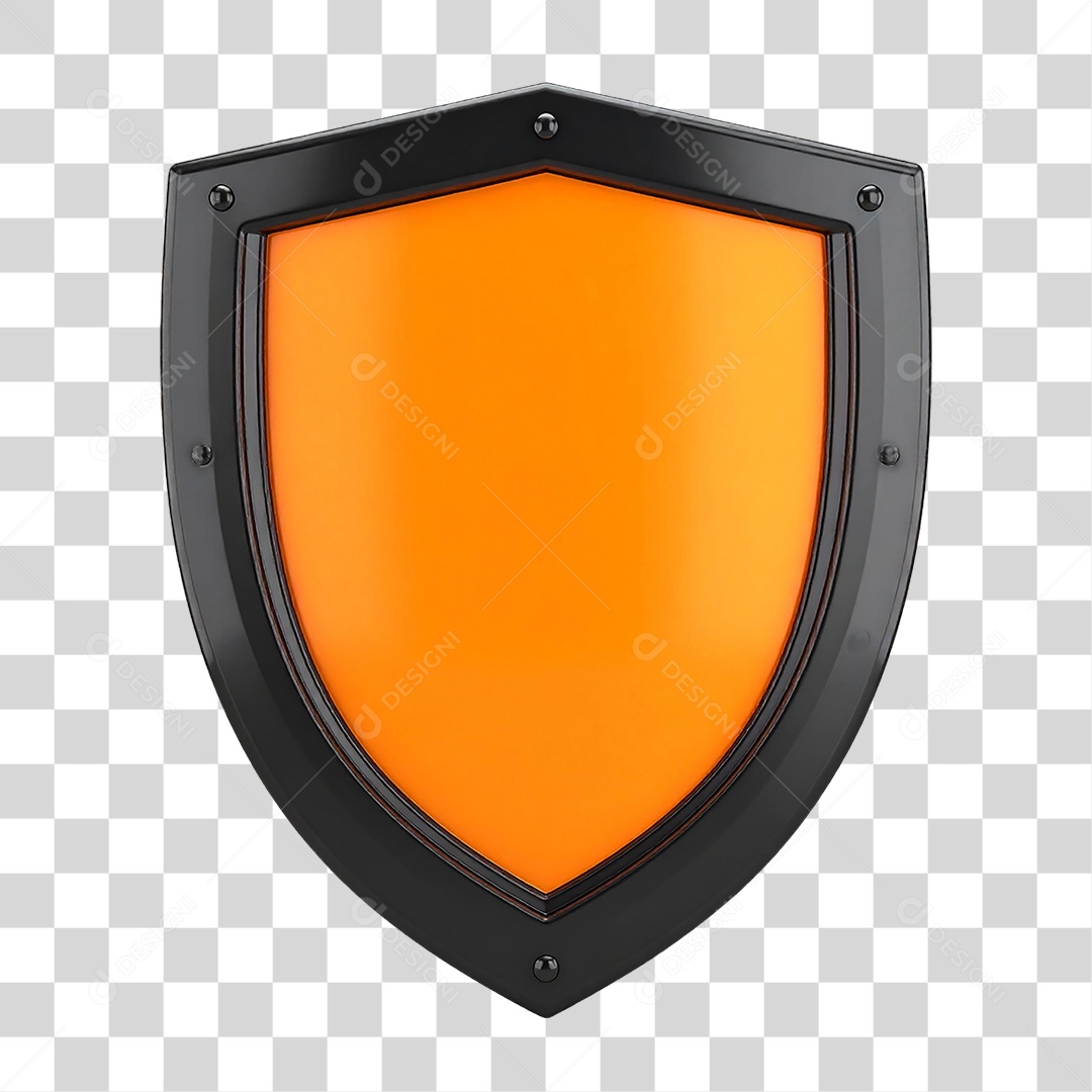 Elemento 3D Escudo PNG Transparente