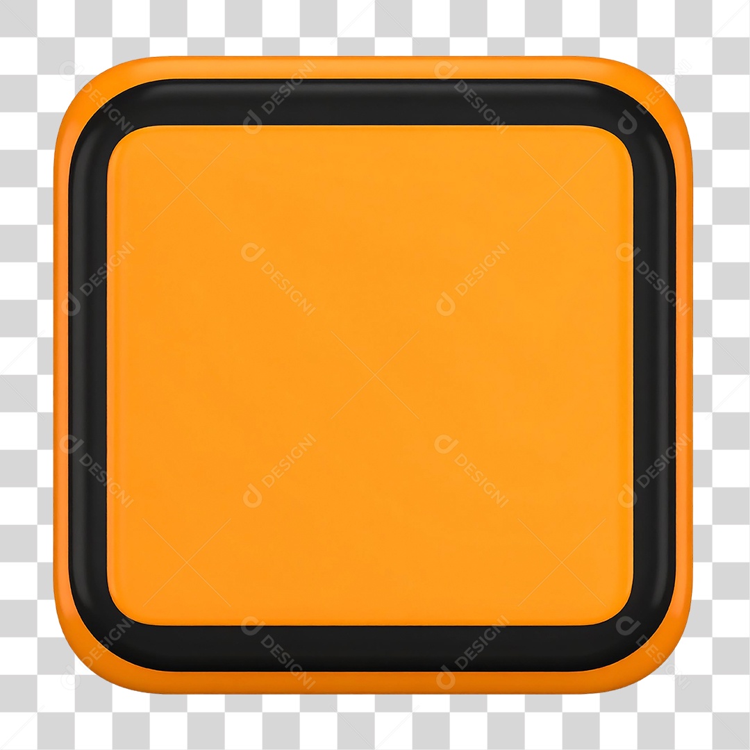 Elemento 3D Quadrado PNG Transparente