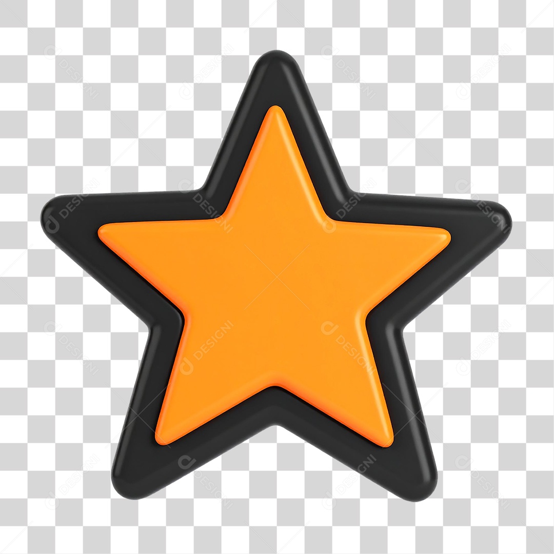Elemento 3D Estrela PNG Transparente