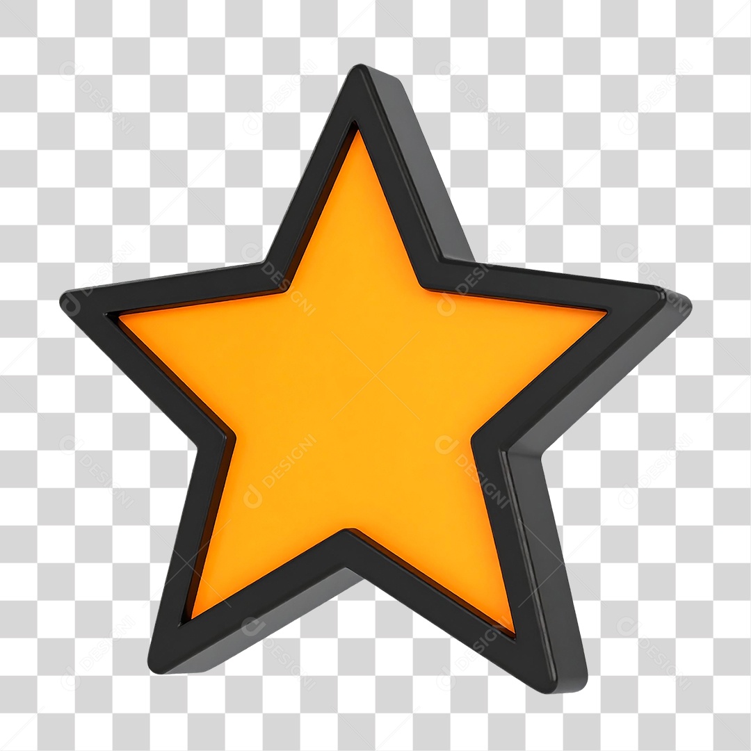 Elemento 3D Estrela PNG Transparente