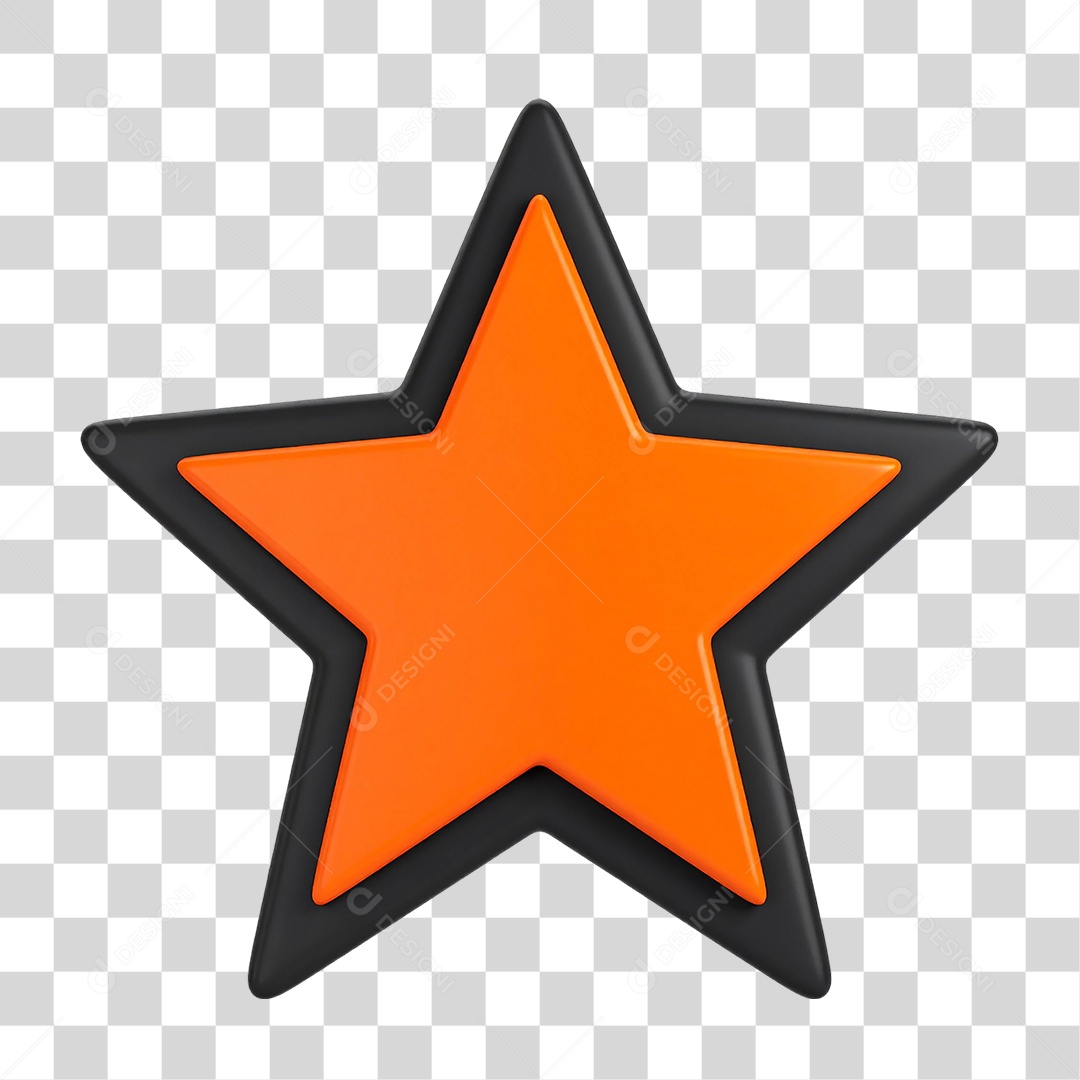 Elemento 3D Estrela PNG Transparente