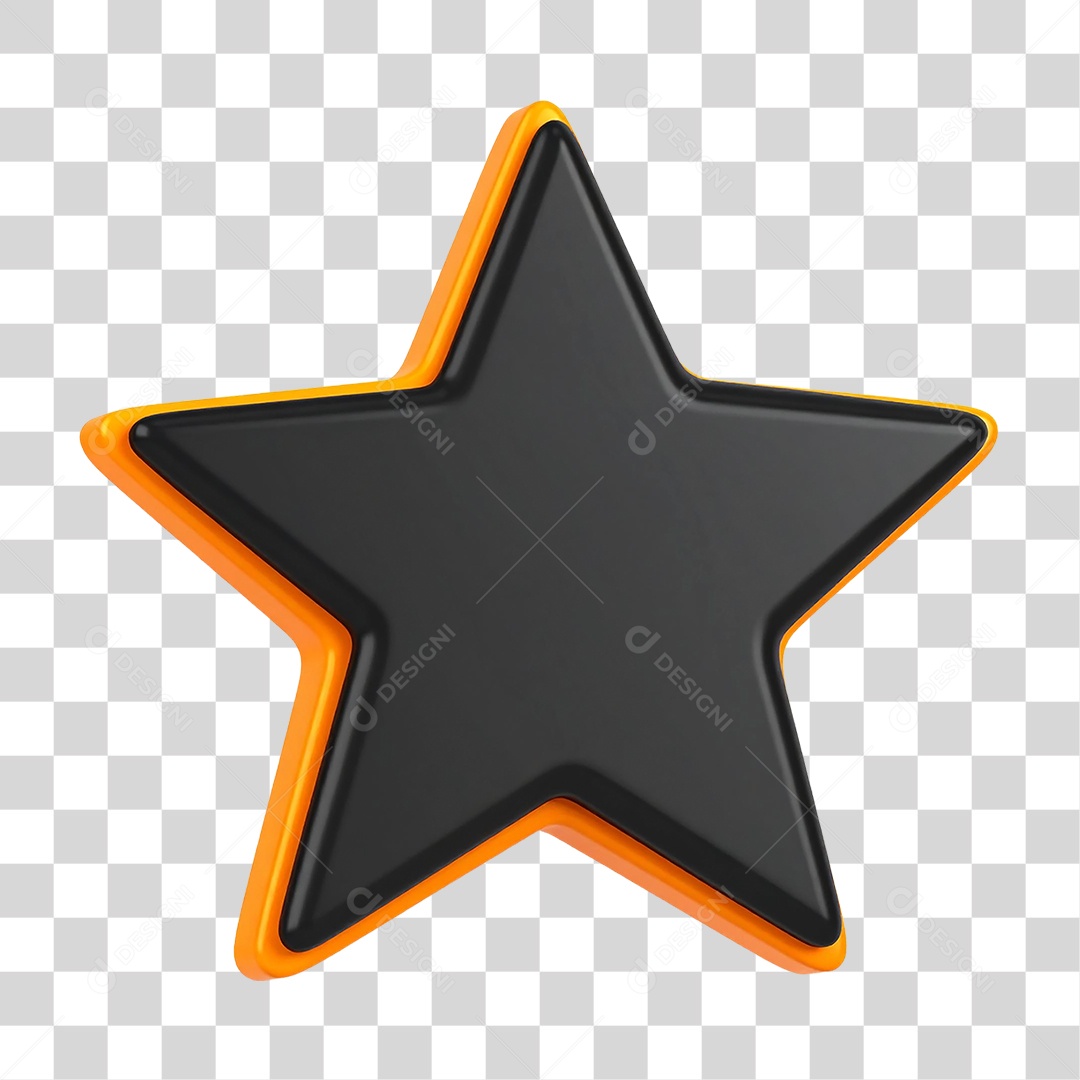 Elemento 3D Estrela PNG Transparente