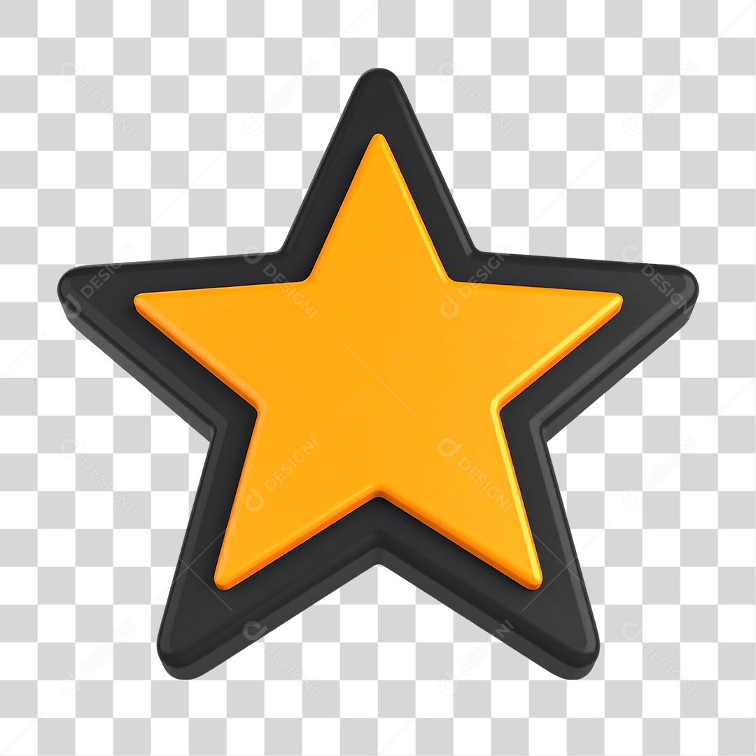 Elemento 3D Estrela PNG Transparente