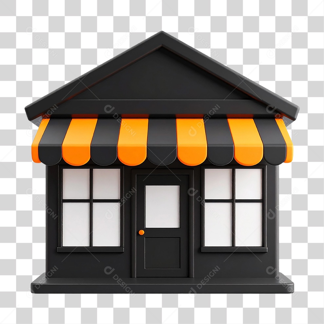 Elemento 3D Loja PNG Transparente