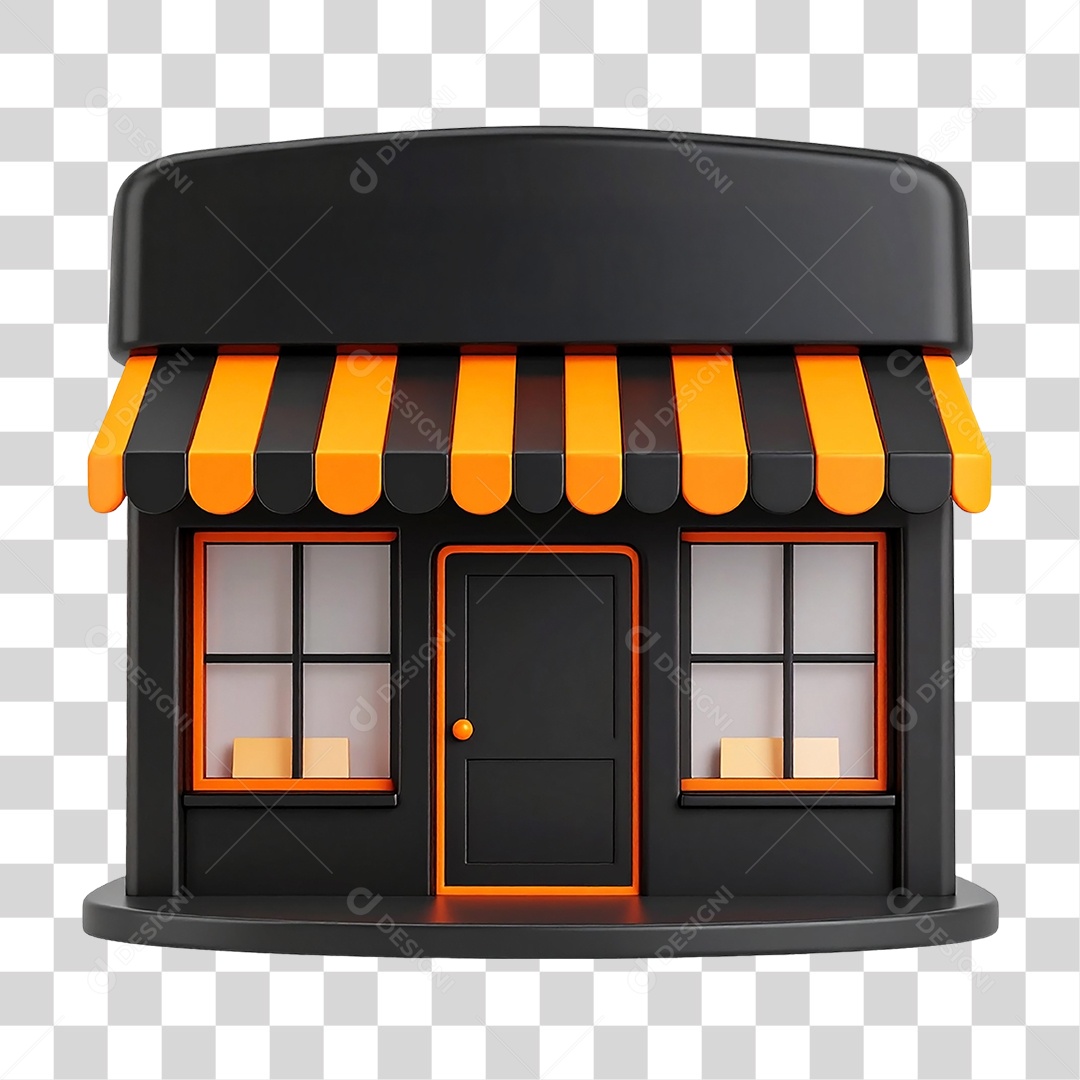 Elemento 3D Loja PNG Transparente