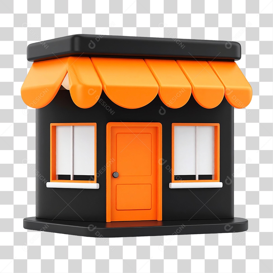 Elemento 3D Loja PNG Transparente