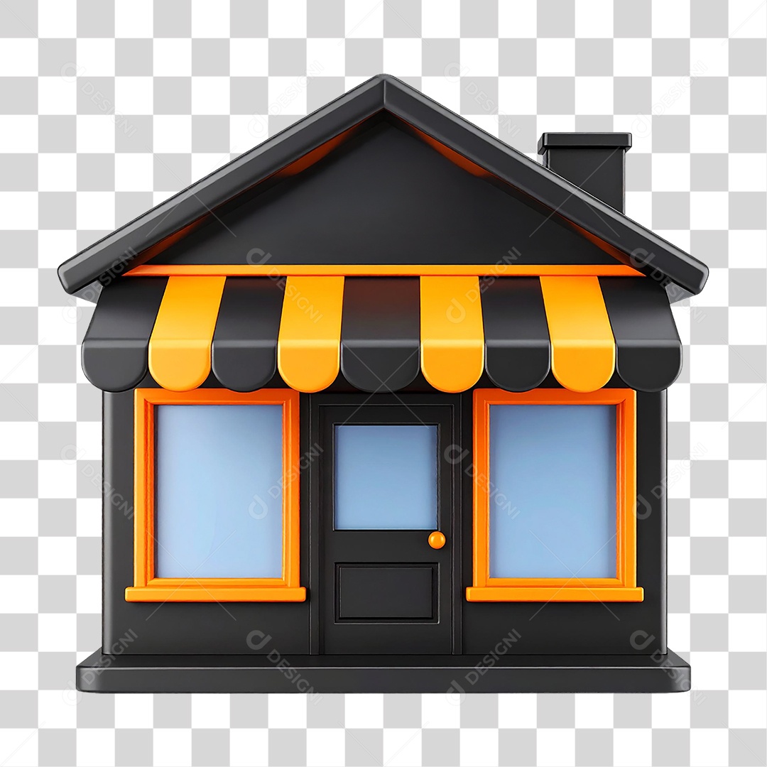 Elemento 3D Loja PNG Transparente