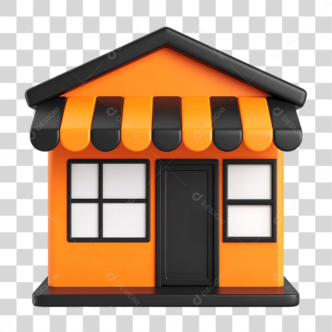 Elemento 3D Loja PNG Transparente