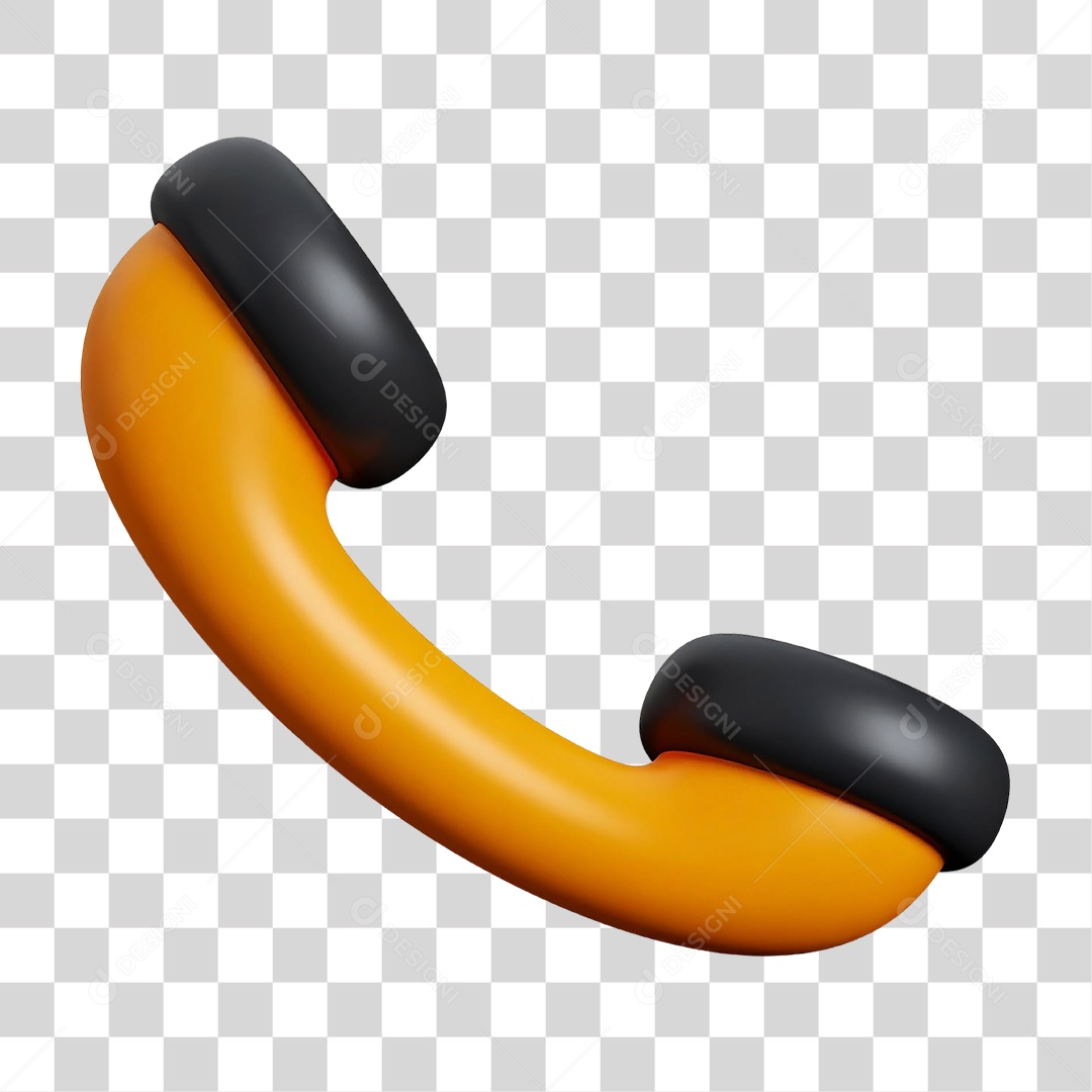 Elemento 3D Telefone PNG Transparente