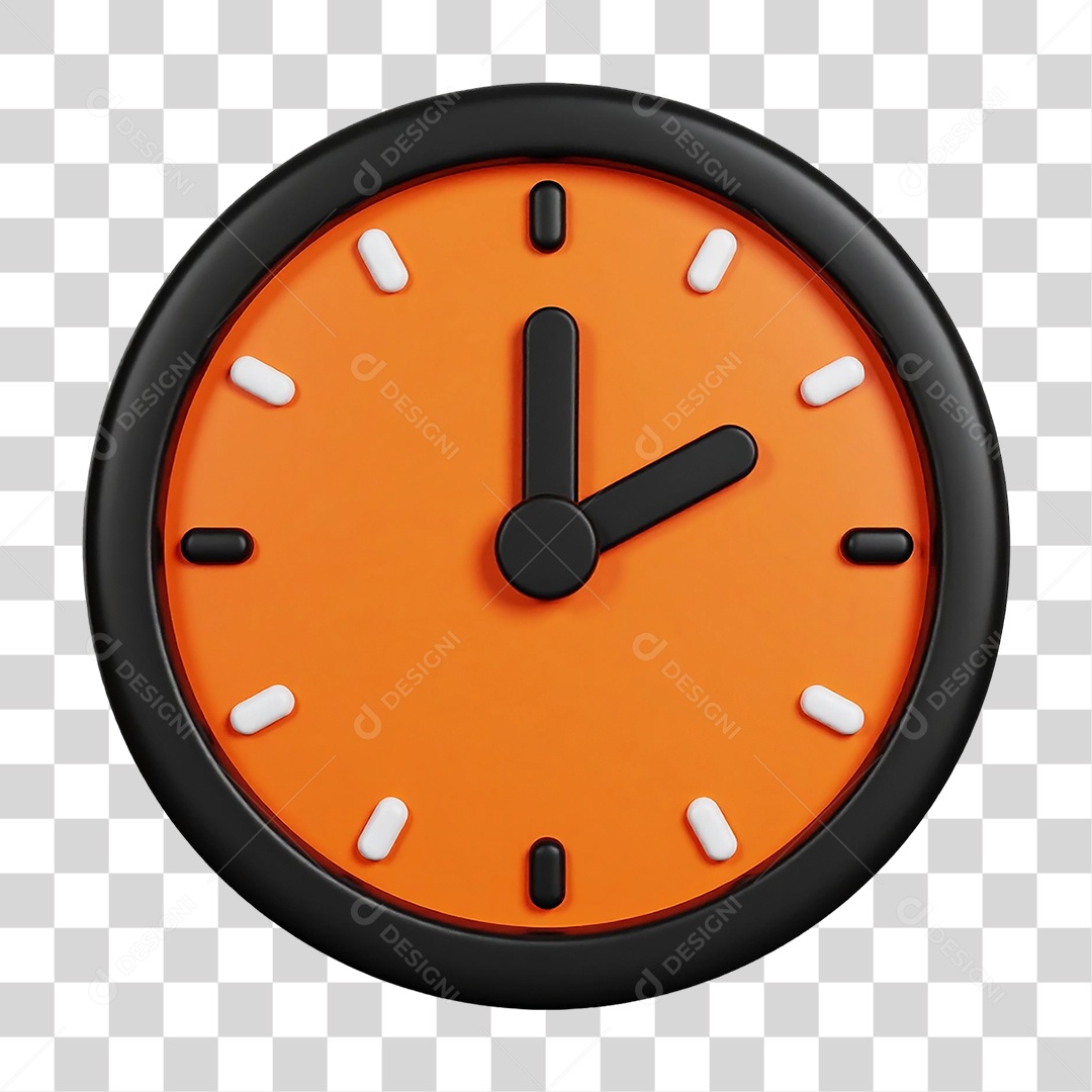 Elemento 3D Relógio Alarme PNG Transparente
