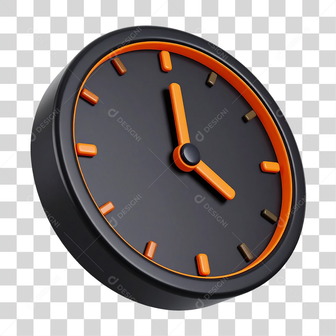 Elemento 3D Relógio Alarme PNG Transparente