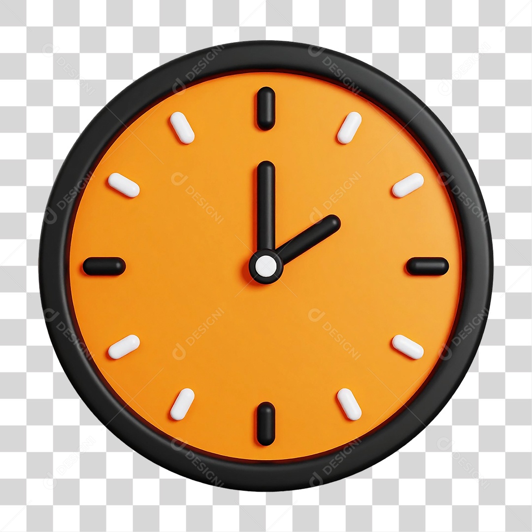 Elemento 3D Relógio Alarme PNG Transparente