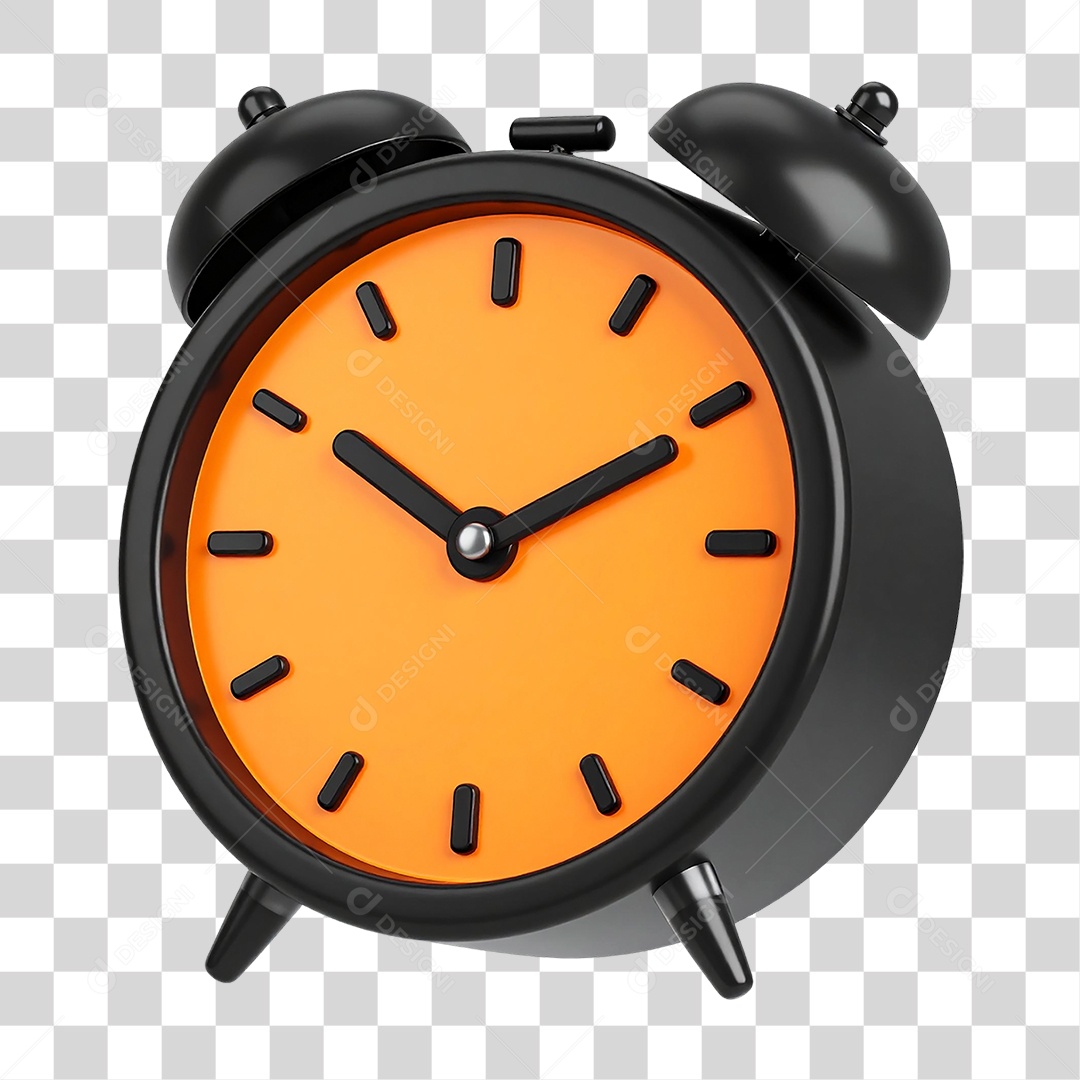 Elemento 3D Relógio Alarme PNG Transparente