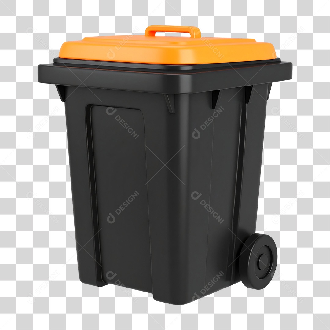Elemento 3D Balde Lixeira PNG Transparente