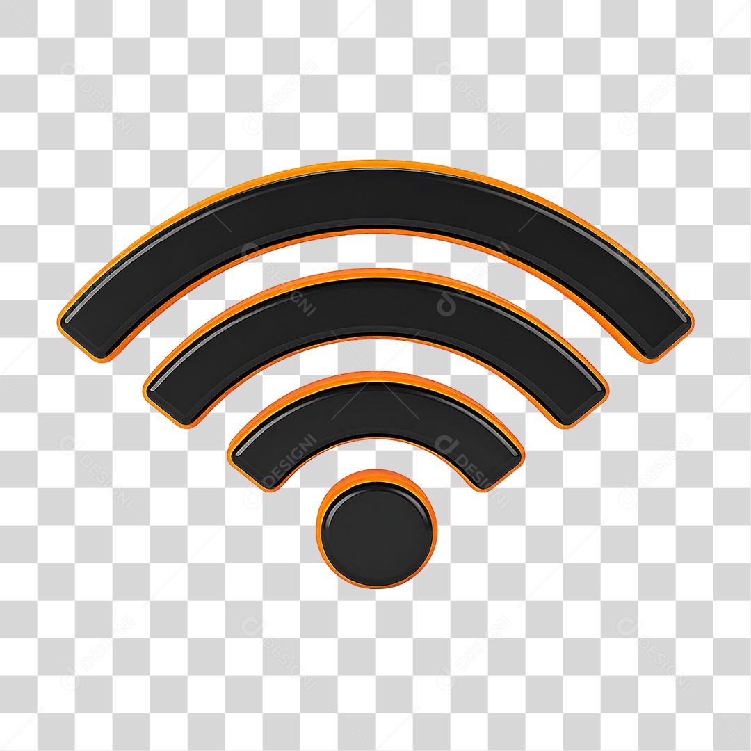 Elemento 3D Sinal de Wi-fi PNG Transparente