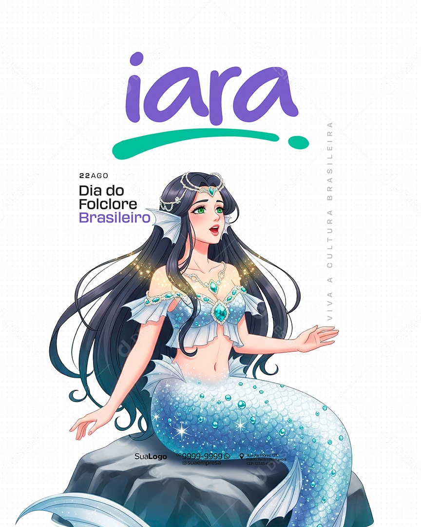 Dia do Folclore 22 de Agosto Brasileiro Social Media PSD Editável