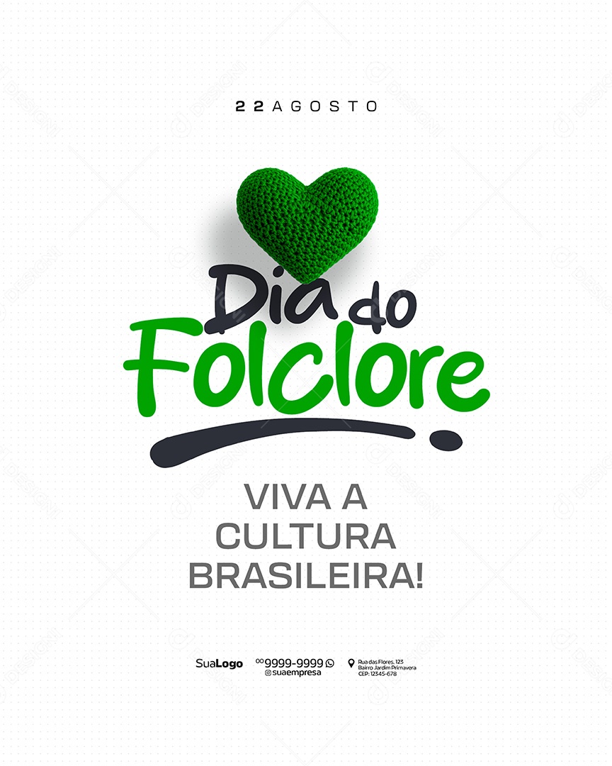 Dia do Folclore 22 de agosto Social Media PSD Editável