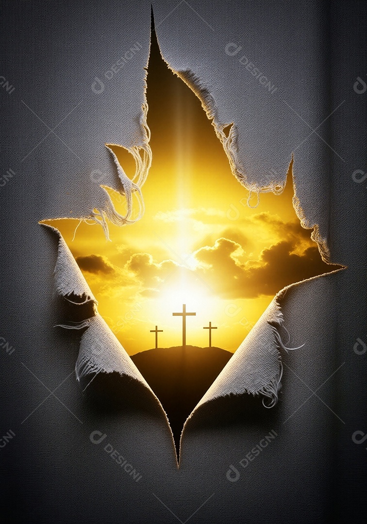 Composição artística de forte simbolismo religioso Cruzes.