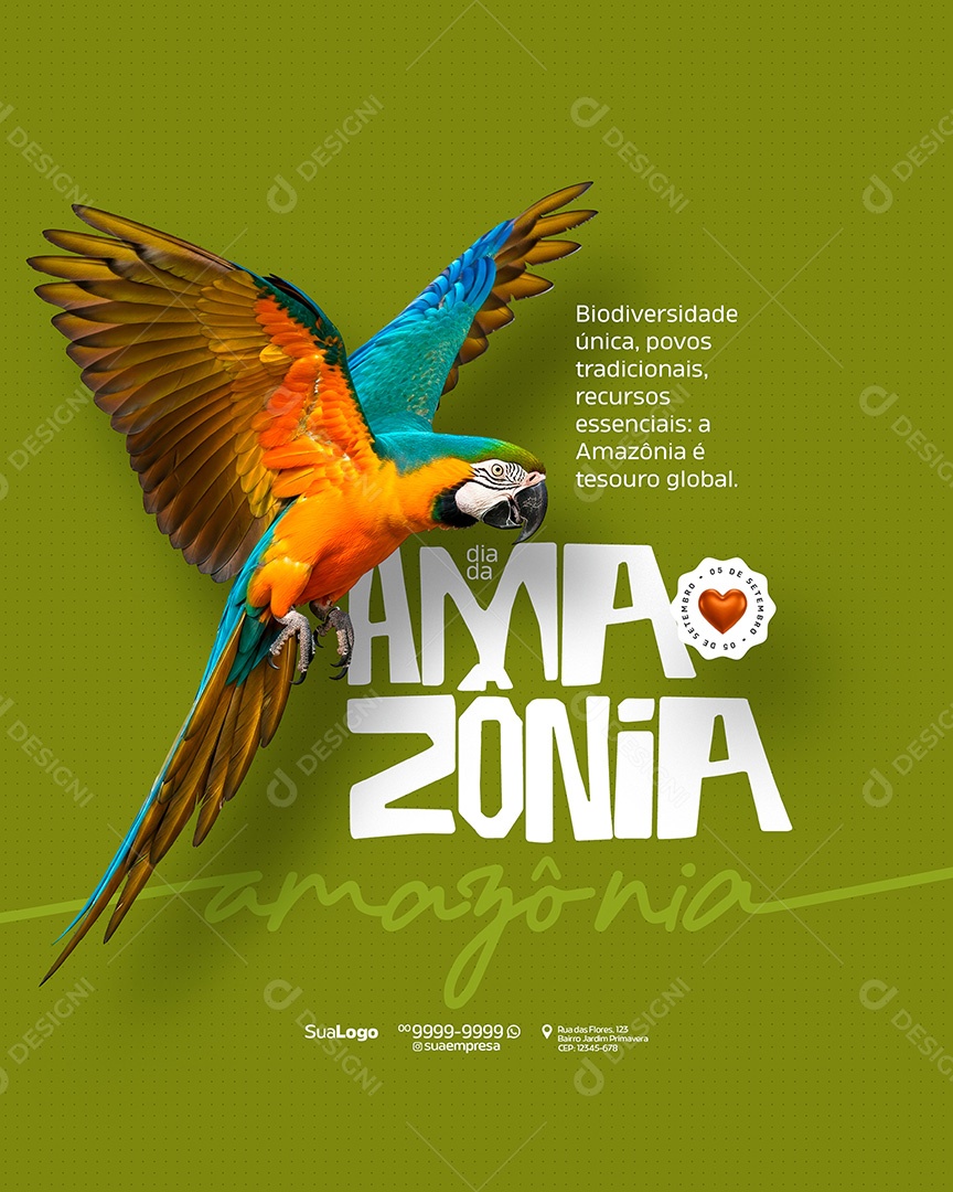Dia da Amazônia 05 de Setembro Social Media PSD Editável