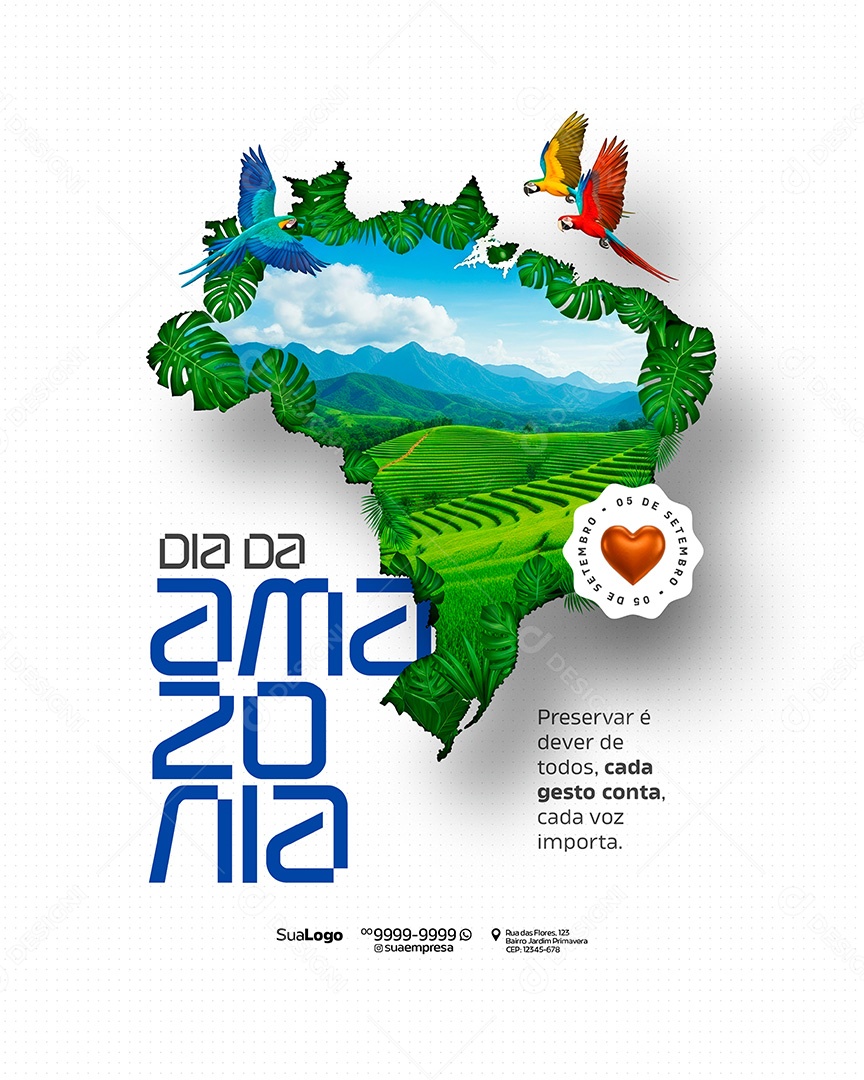 Dia da Amazônia 05 de Setembro Social Media PSD Editável
