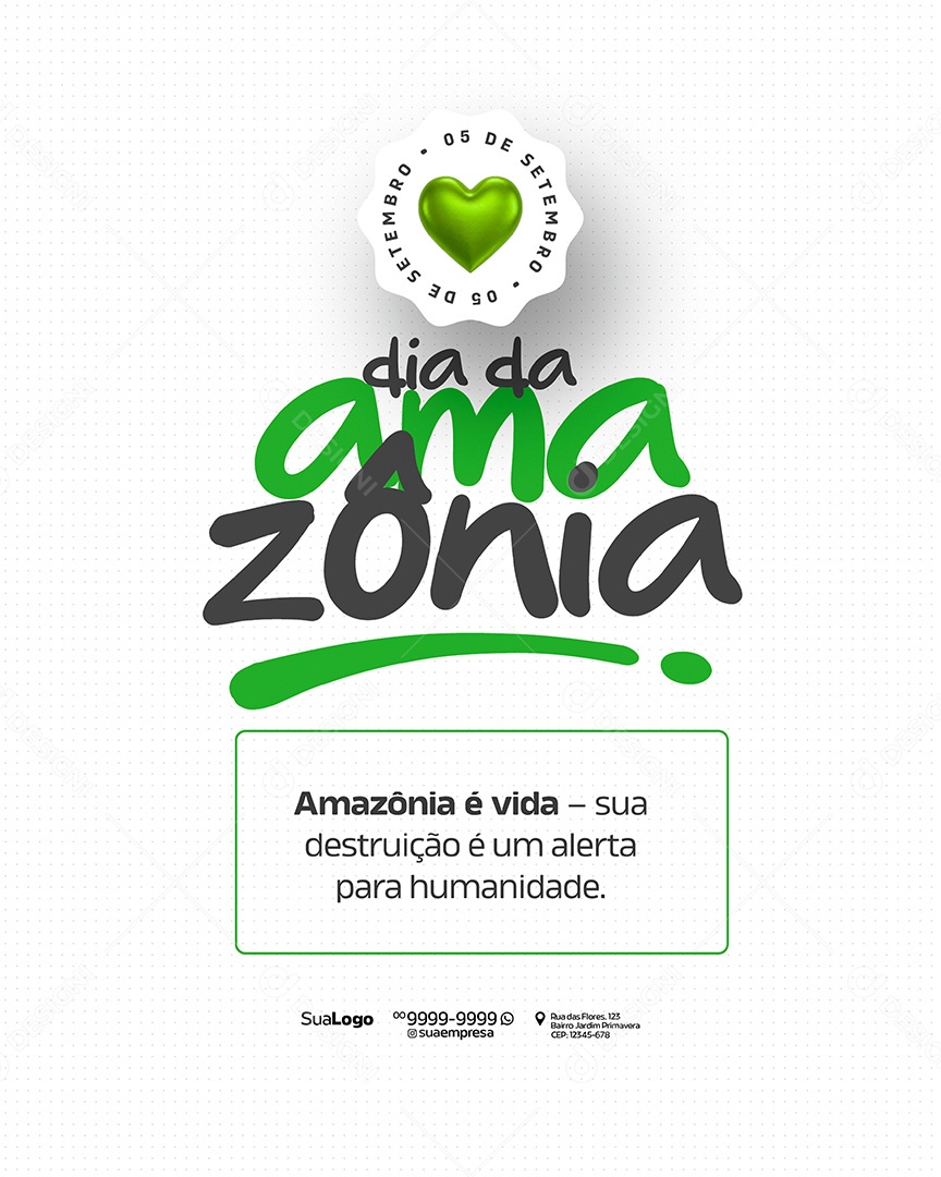 Dia da Amazônia 05 de Setembro Social Media PSD Editável