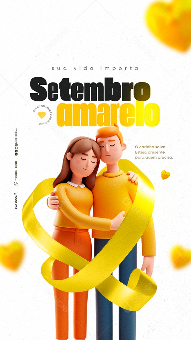Story Setembro Amarelo Mês de Prevenção ao Suicídio Social Media PSD Editável