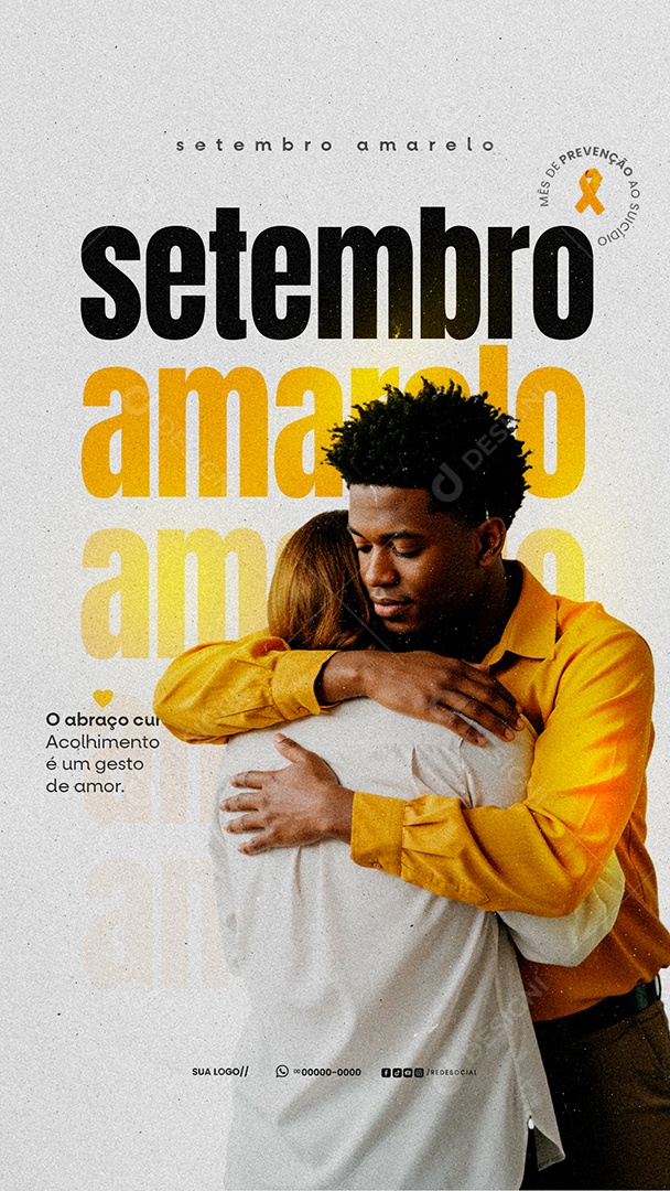 Story Setembro Amarelo Mês de Prevenção ao Suicídio Social Media PSD Editável