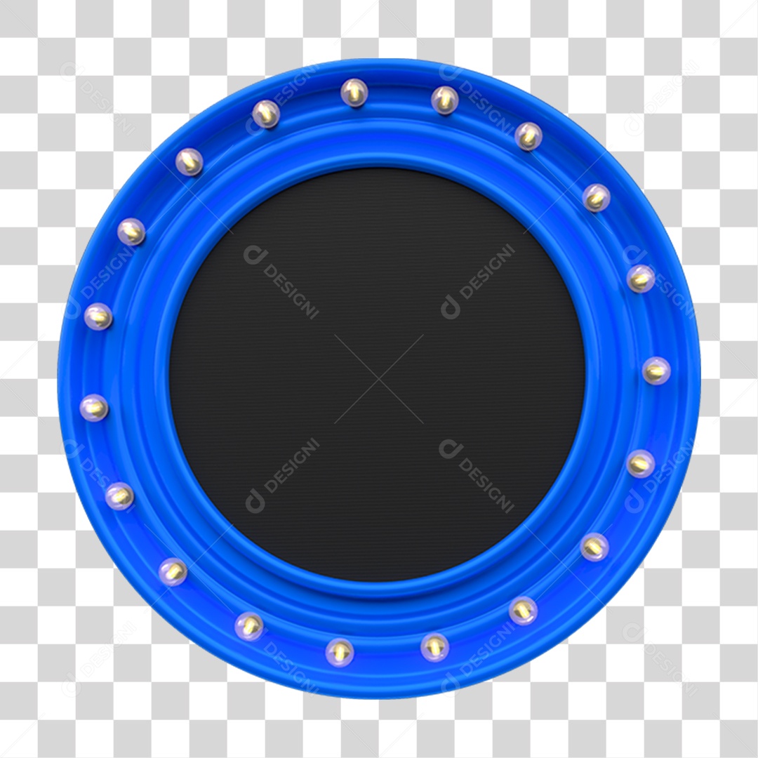 Elemento 3D Placa de Metal em Formato de Círculo PNG Transparente