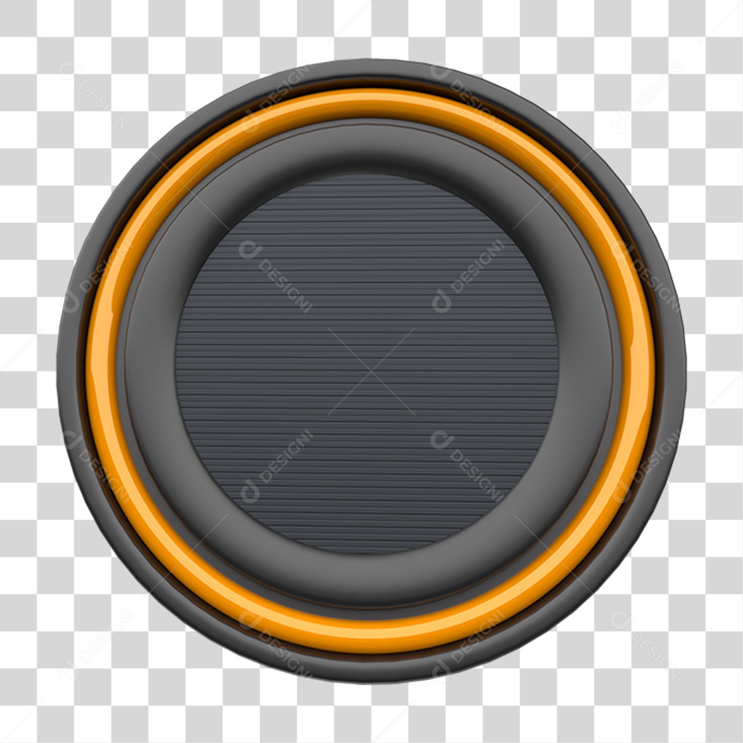 Elemento 3D Placa de Metal em Formato de Círculo PNG Transparente