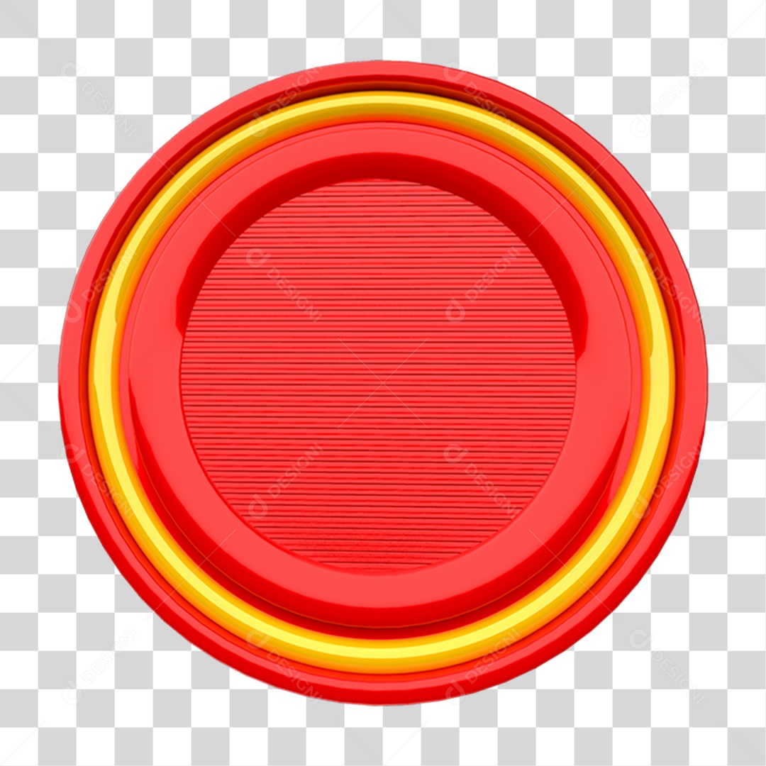 Elemento 3D Placa de Metal em Formato de Círculo PNG Transparente