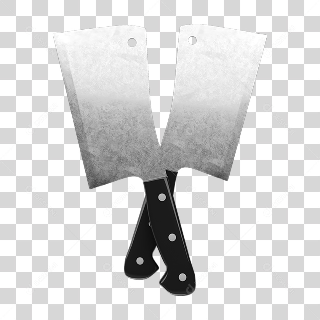 Elemento 3D Facas PNG Transparente