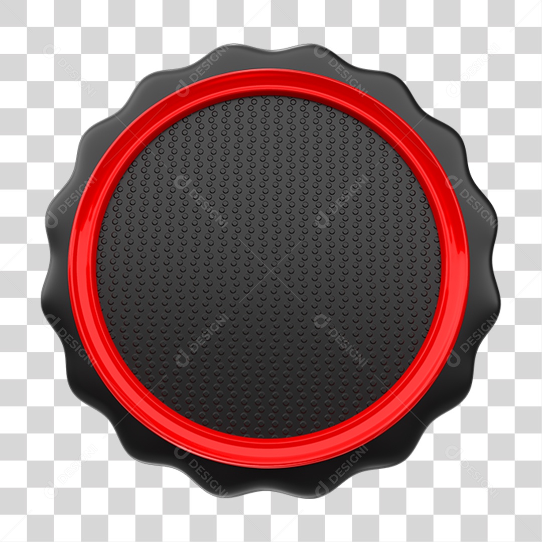 Elemento 3D Placa de Metal em Formato de Círculo PNG Transparente