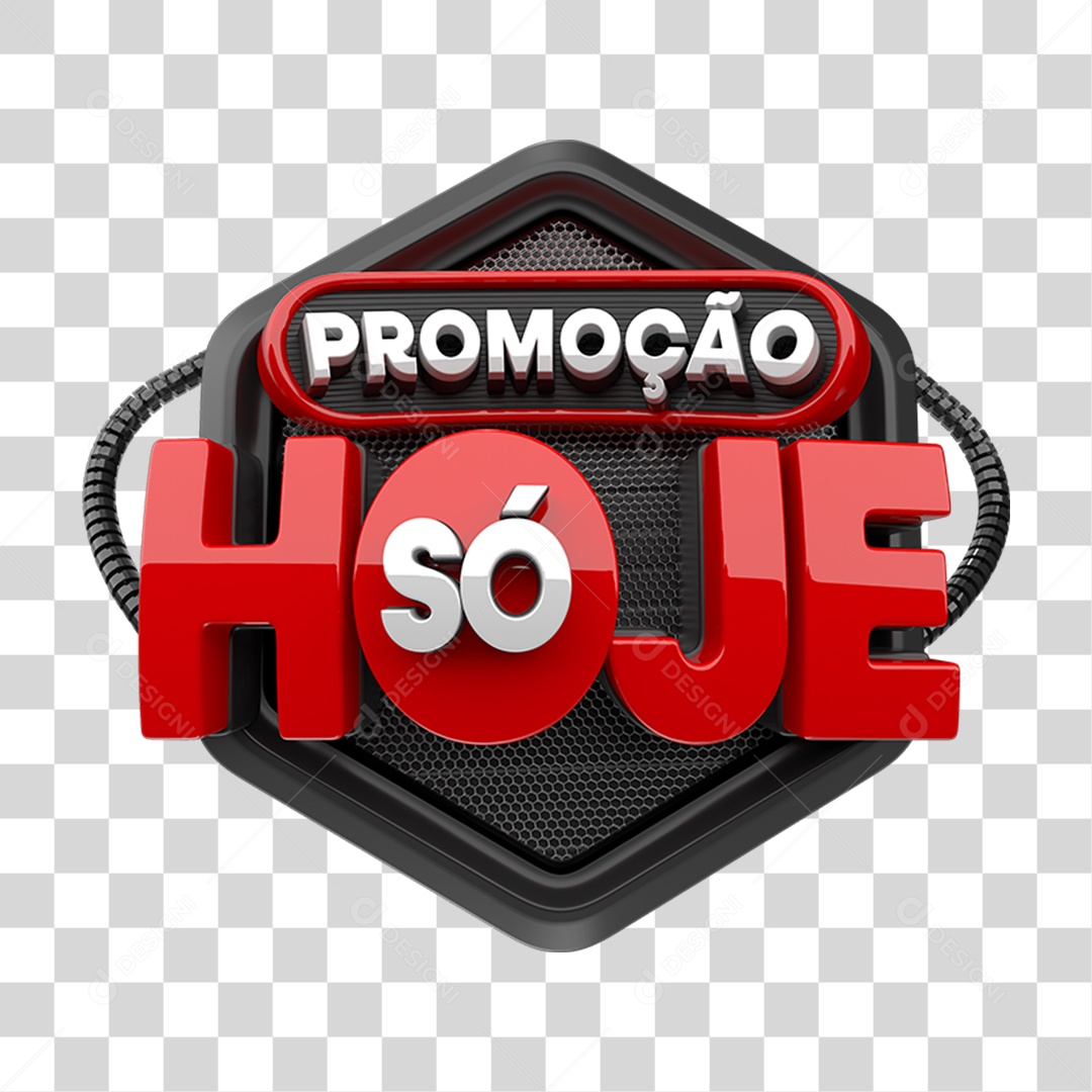 Selo 3D Promoção só Hoje PNG Transparente